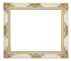 Vintage frame isolated on white background.
