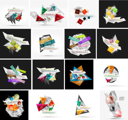 Set of abstract geometric infographic banner templates