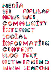 Social media in the internet - words, tags