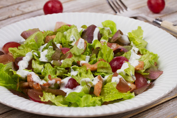 Chicken and red grape salad
