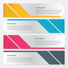 template banner set  yellow, blue, pink color