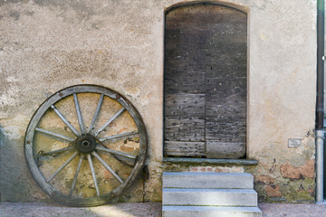 Detail of a rural house at the village of Carona