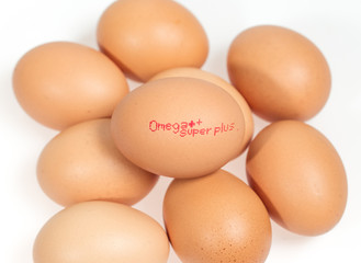 Eggs for eating on white background