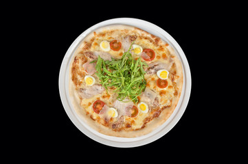 pizza on black
