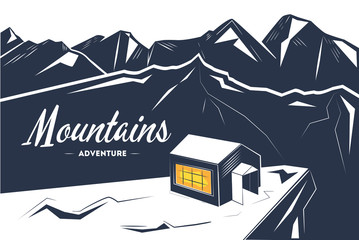 Holiday background with mountains