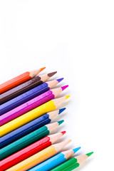 line of colored pencils