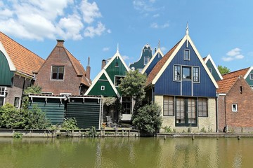 Typical dutch houses village in  De Rijp, the Netherland