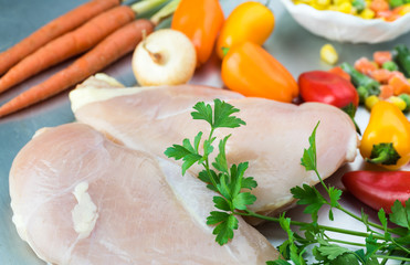 Ingredients for stuffed chicken.