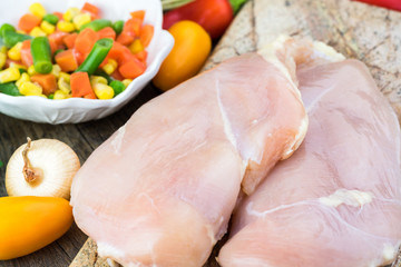 Ingredients for stuffed chicken.