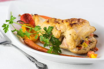 Grilled stuffed chicken.