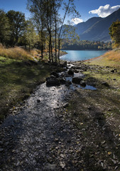 Alpine lake of Tenno in autumn