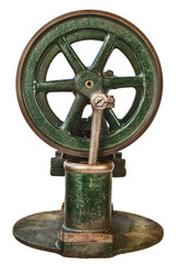 Wheel of an old steam engine