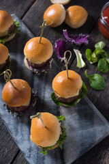 mini beef burgers,party food