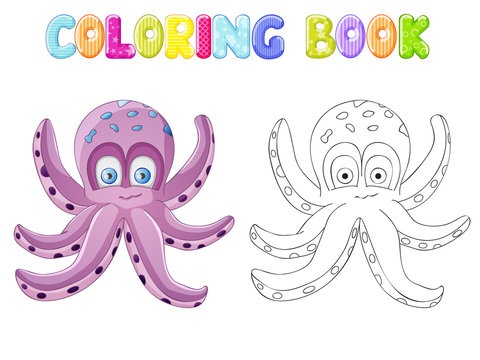 Coloring cute octopus