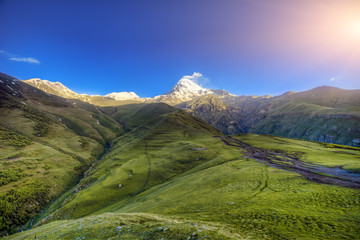 Fototapeta na wymiar mountains landscape in Kazbeki region