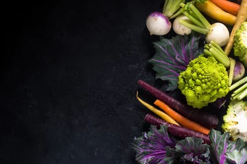 Cercles muraux Légumes fond de frontière de légumes frais du marché