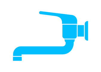 Obraz premium Blue faucet icon on white background