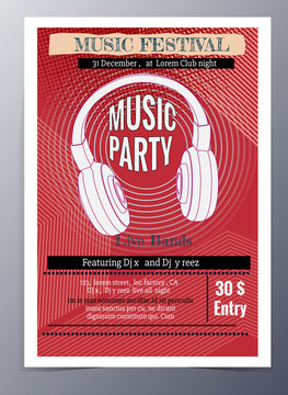 Vector template for a concert poster  and  music party flyer