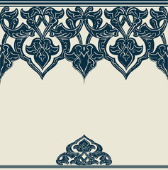 Vector illustration of ornamental seamless border (Arabic style)