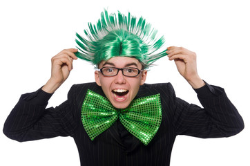 Funny man with mohawk hairstyle