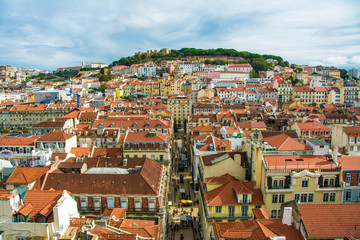 beautiful view from the tower in lisbon portugal