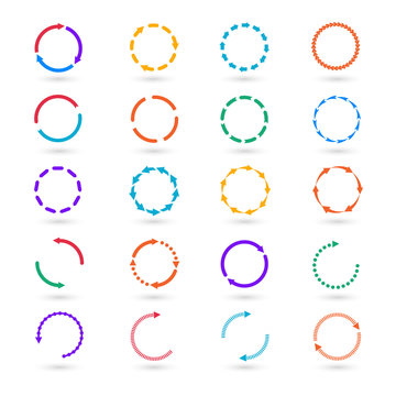 Circle arrows infographic elements vector set
