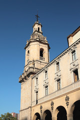 Fototapeta na wymiar Belltower, Saint Nikolay church. Bilbao, Spain