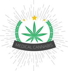 Medical cannabis logo. Medical marijuana logo. Medical marijuana