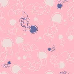 Muurstickers Jellyfish seamless pattern.Seamless pattern can be used for wallpaper, pattern fills, web page background,surface textures. Vector illustration © fleren