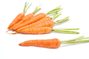 baby carrots on white  background