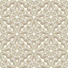 Abstract white ornament, seamless pattern