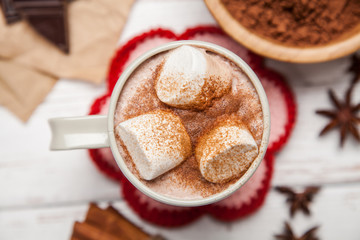 Cocoa drink with marshmallows