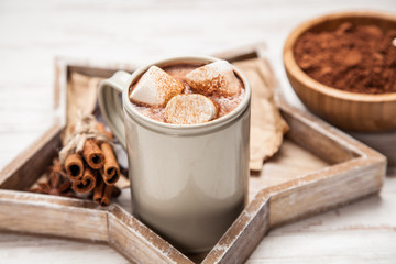Cocoa drink with marshmallows