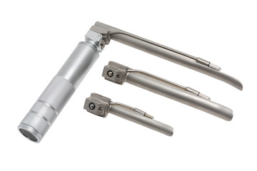 Isolated  set of medical laryngoscope