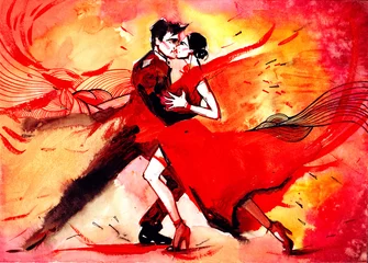 Glasschilderij Schilderingen tango