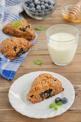 Blueberry scones with whole-wheat flour