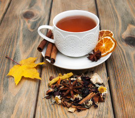 Obraz na płótnie Canvas Cup of winter tea