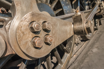 vintage steam locomotive engineering closeup