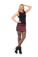 Pretty young woman isolated on white