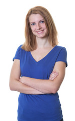 Fototapeta premium Schöne junge Frau mit roten Haaren