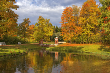 golden autumn in in Catherine park, Tsarskoye Selo (Pushkin)