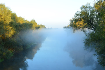 River in the fog