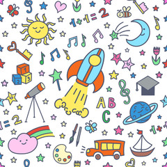 Education doodle pattern