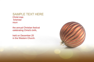 Christmas light bulb with space for text