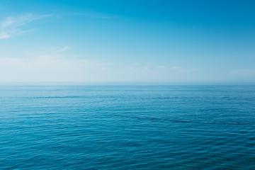 Sea Ocean And Blue Clear Sky Background