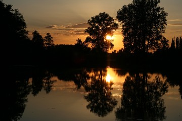 Lake at sunset