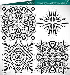 Set of high-quality symmetric patterns templates for design cmyk