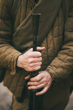 Detail of soviet russian military ammunition - machine gun of Wo
