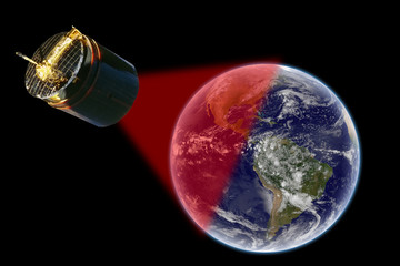 Satellite observe the earth - Elements of this image furnished by NASA © Jürgen Fälchle