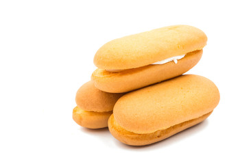 Sponge cake on a white background